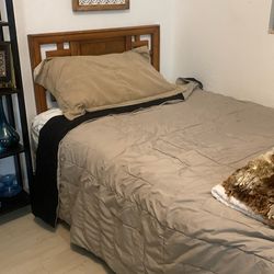 FULL BED AND HEADBOARD WITH FRAME