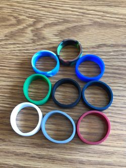 Silicone wedding bands Men’s size 14 new lot of 9