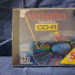 Verbatim Data Life Plus CD-R With Cases Pack of 10 Sealed 74 Min 650 MB