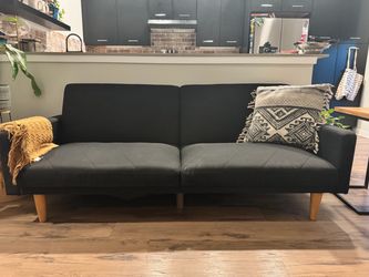 Black futon couch