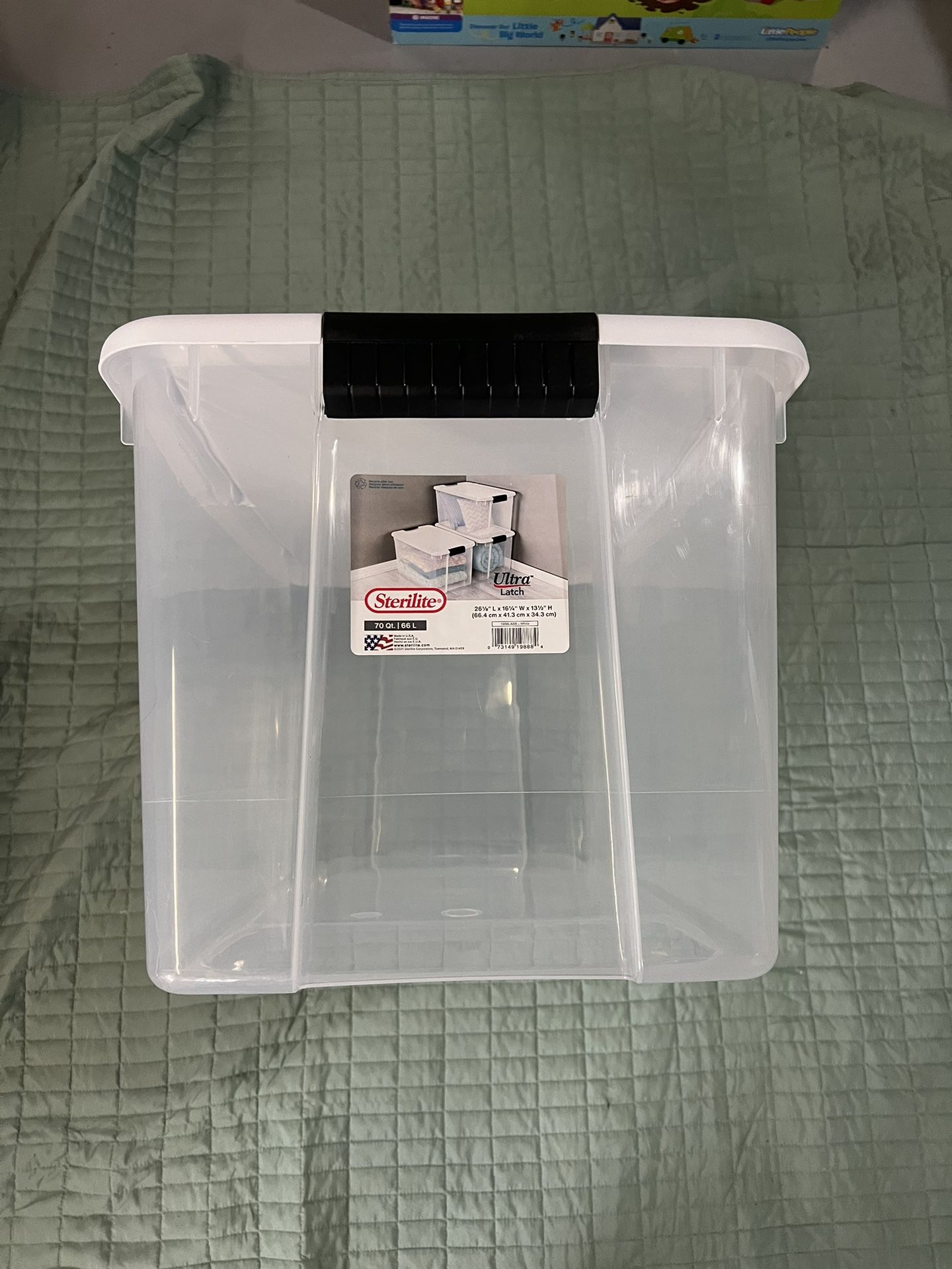 Sterilite 70 Qt Plastic Storage Tub With Latch Lid for Sale in