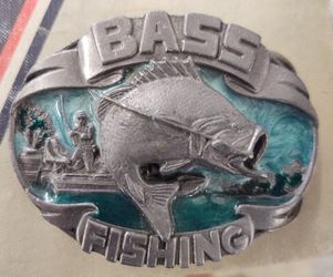 Large Mouth Bass Fishing Solid Brass Belt Buckle