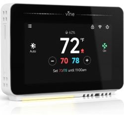 vine Smart Thermostat for House with Nightlight, 4.3" Touchscreen Wifi Thermostats for Home AC and Heating, App/Voice Control, with Alexa Google Home