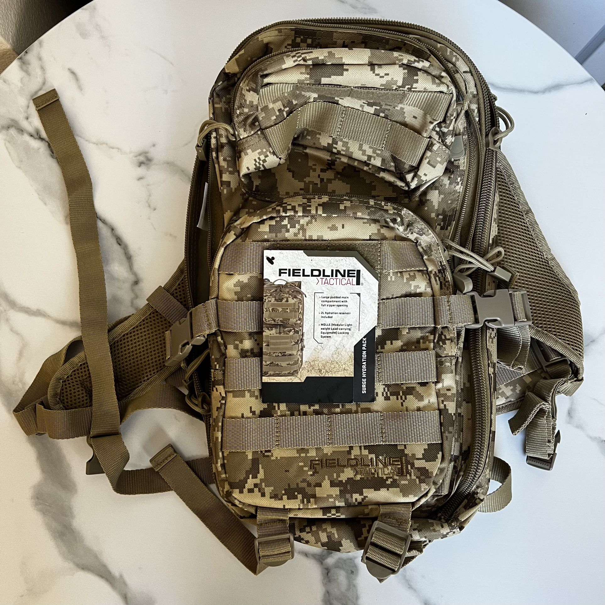 Fieldline Tactical Surge Hydration Pack Camelback 2-Liter Reservoir Backpack