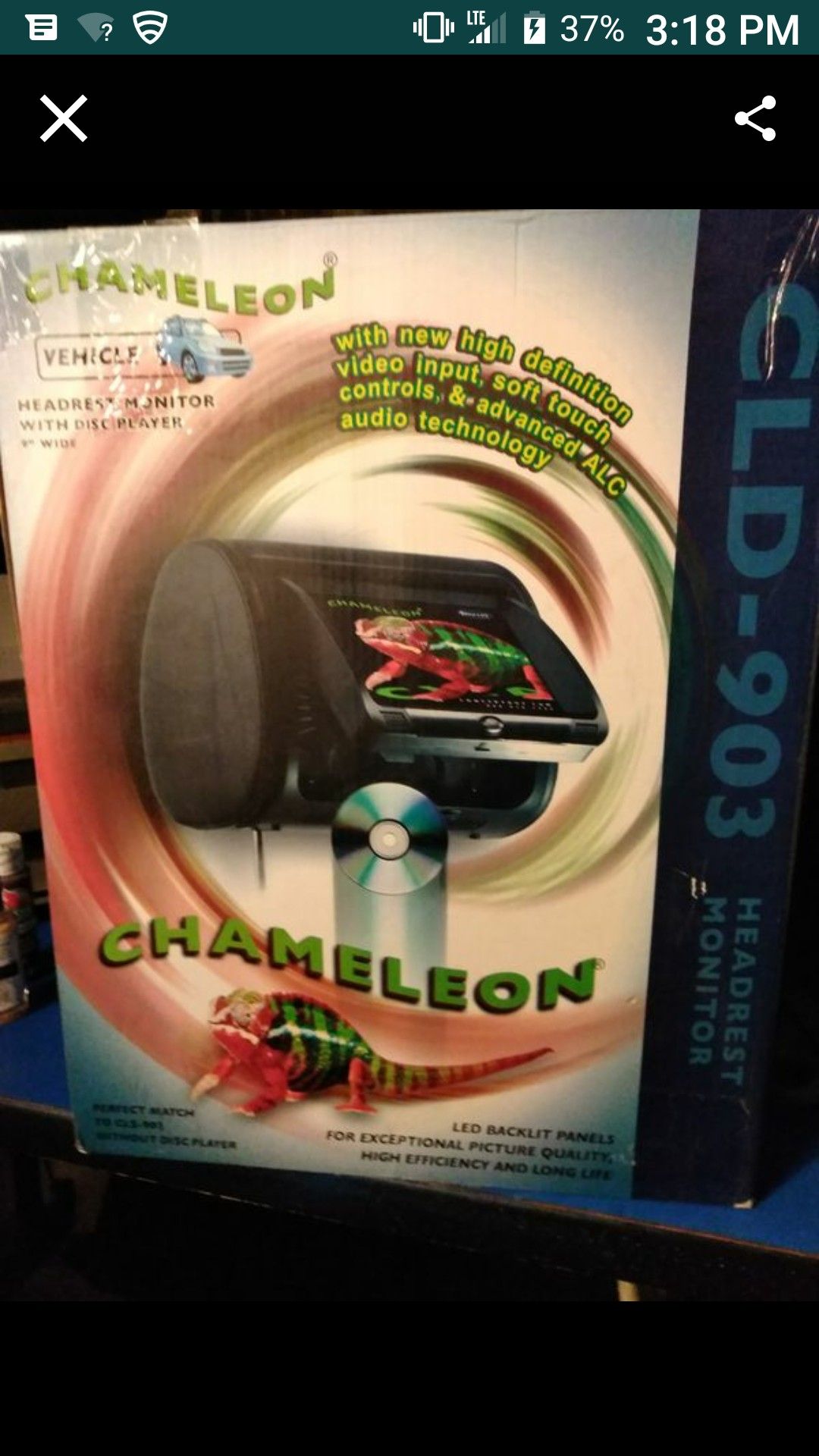Concept CLD-903 Chameleon 9" Headrest Monitor w/ Built in DVD and HD Input New CLD903