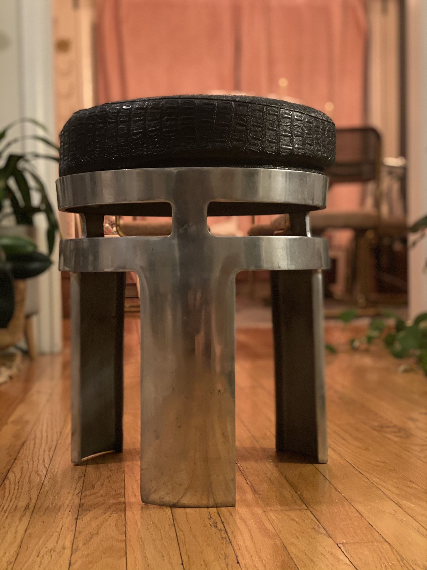METAL CUSHION Foot STOOL