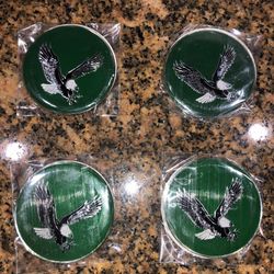Set Of 4 2.25” Green & Blk Eagle KO’s Wheel Chips