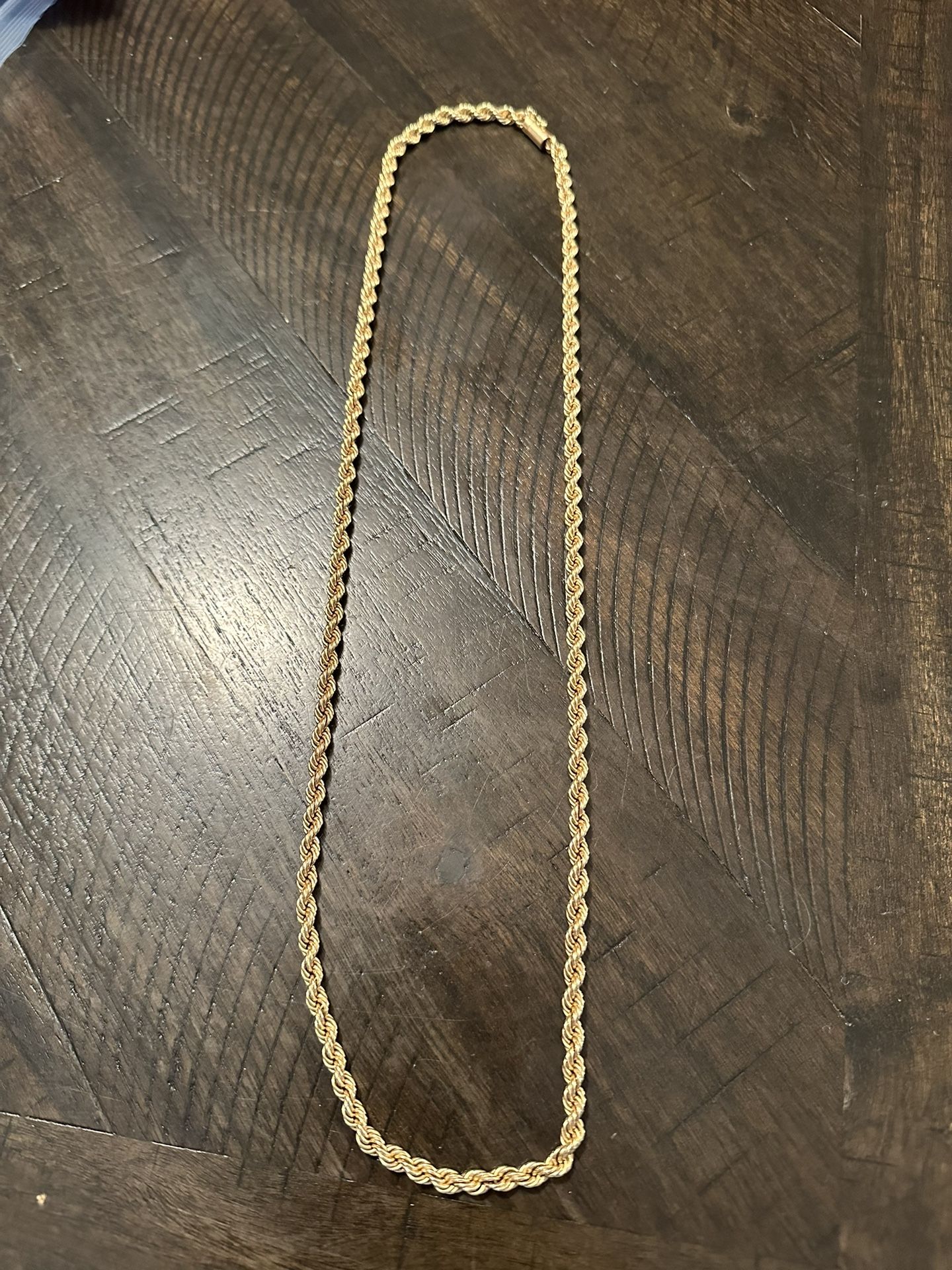 30” 14k Gold 6MM  Rope Chain 29.18 Grams 