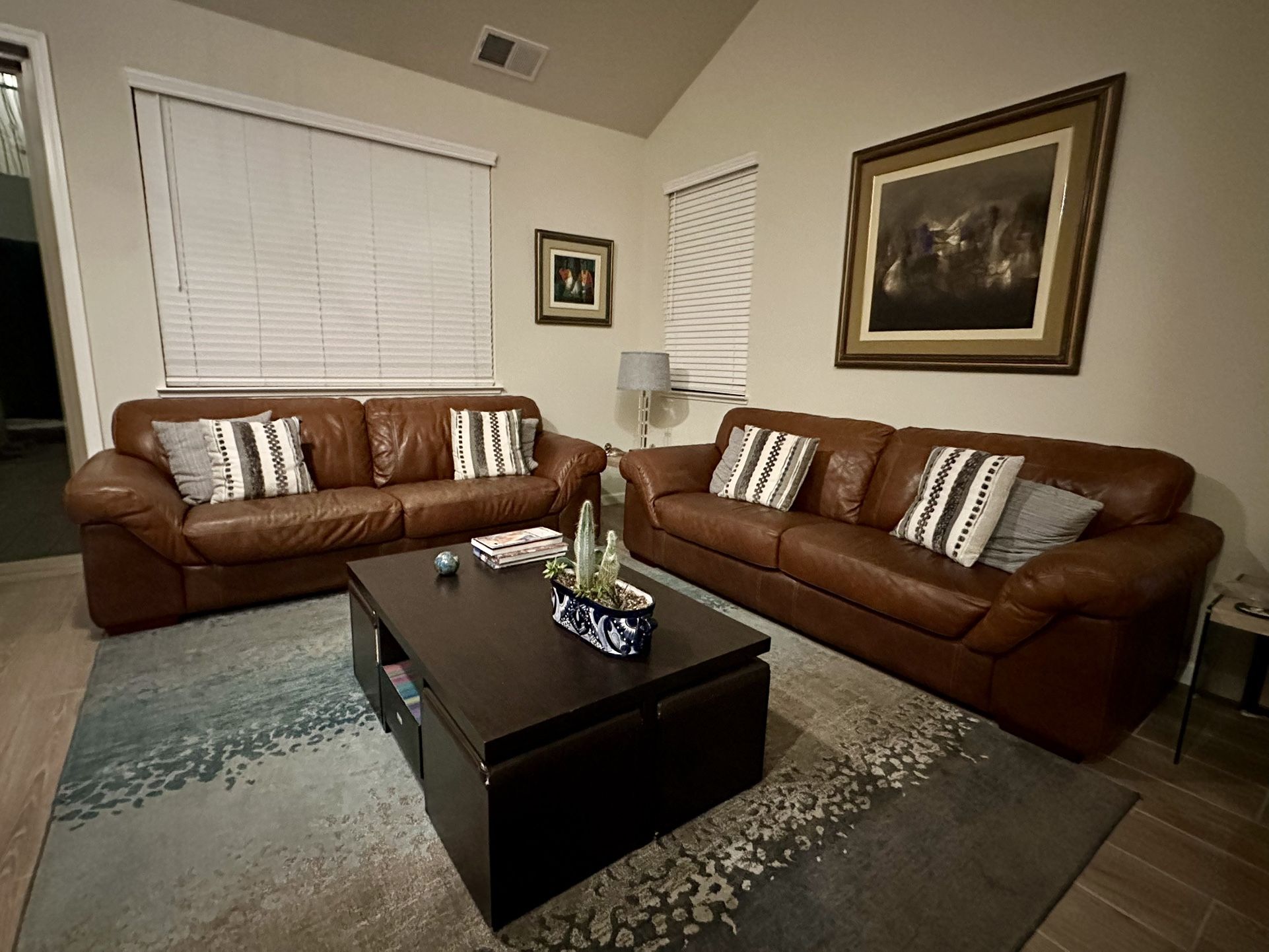 Two Beautiful Leather Sofas