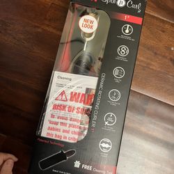CHI Spin N Curl 1” Ceramic Rotating Barrel Curler Matte Black 1 Hour ShutOff New