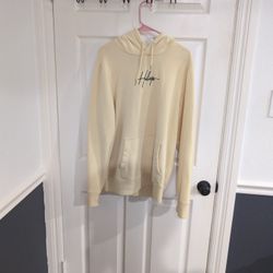 Hollister Hoodie Yellow - Floral Back - Large