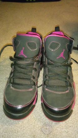 Black & pink Jordan's