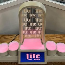 Vintage Miller Lite 6 Bottle Display Illuminated Glorifier