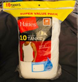 HANES - Tank Tops - Tagless - M Size - 10 Pack