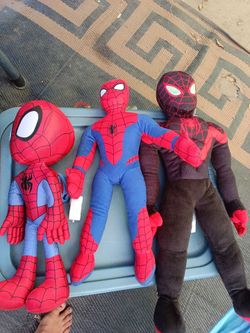 Spiderman toys only one battery operated it says a lot of different things each