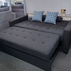 ✅️✅️ Black  sectional sofa  pull out sleep area✅️