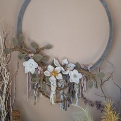 Macrame Wreath, Barrel Hoop