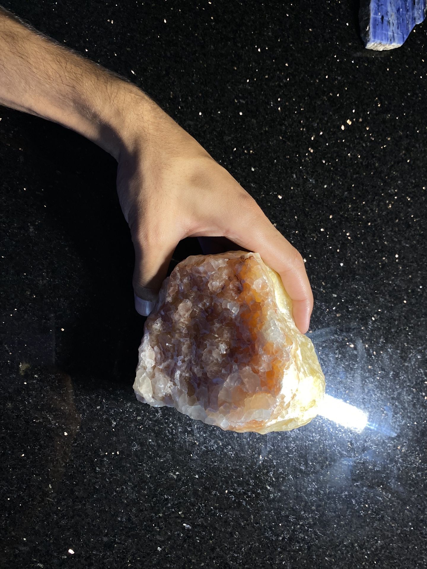 VLarge Authentic Orange / Red Calcite Infused Crystal