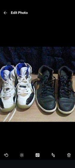 Jordan 2 Pair Lot Size 12: Jumpman MVP Concord & Air Jordan 1 Mid Black Gold