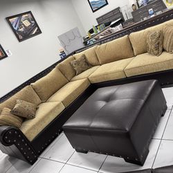 “L” Shape Sectional With Ottoman 🔥🔥🔥