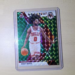 Coby White Green Mosaic Rookie Basketball Card Bulls
