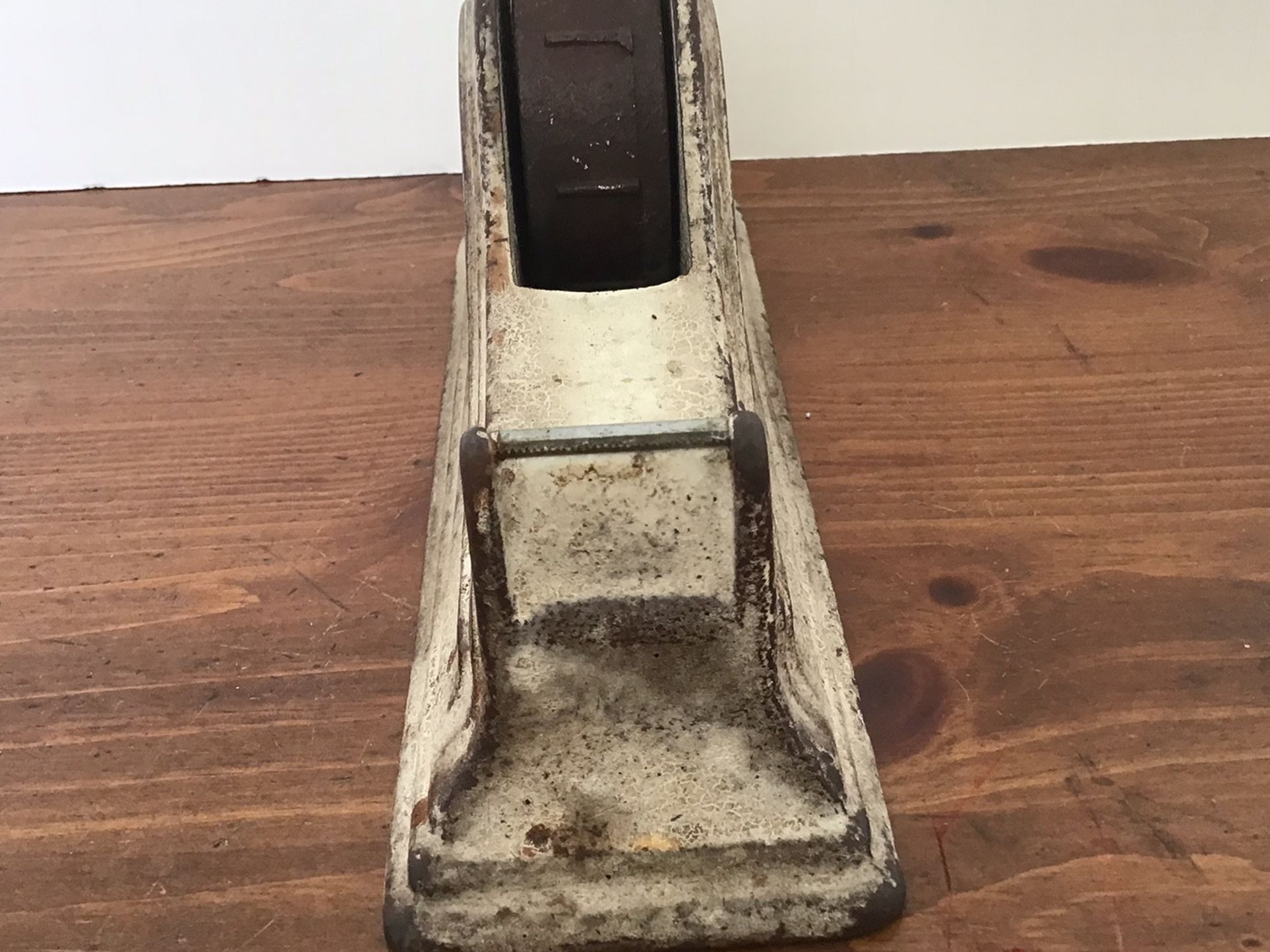 Vintage Cast Iron Tape Dispenser Works Corner Broken Off As You See In Pictures