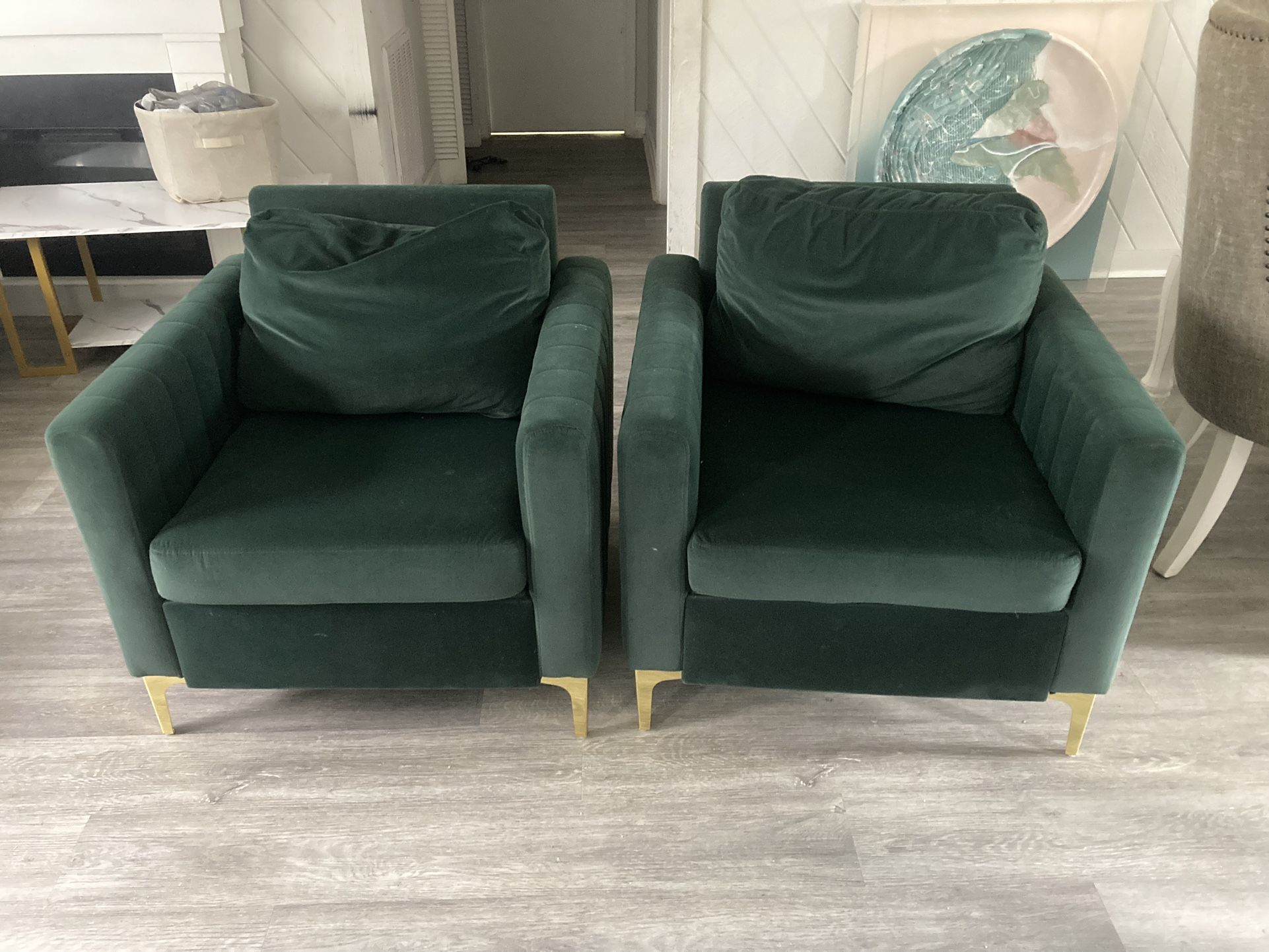 Green Velvet Accent Chair