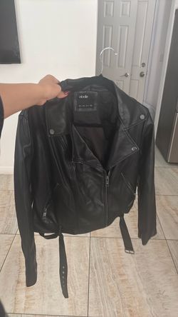 Elodie Black Leather Moto Jacket