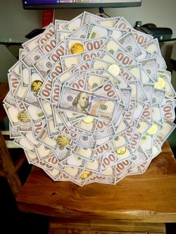 A unique money and coin artwork – a symbol of luck for St. Patrick’s Day!