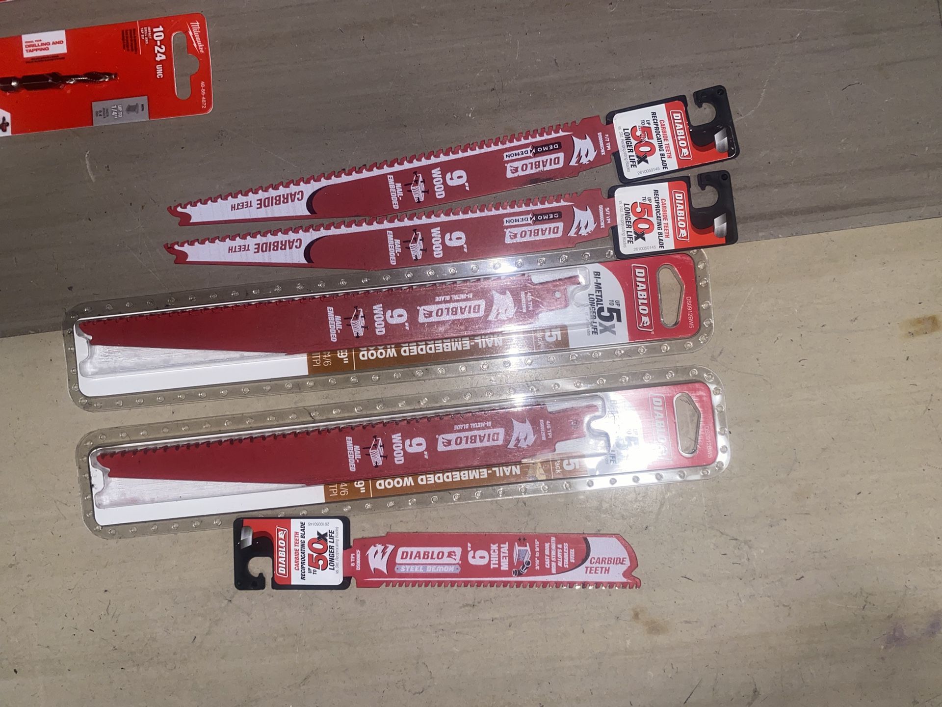 Milwaukee Drill Bits And Diablo Sawzaw Blades