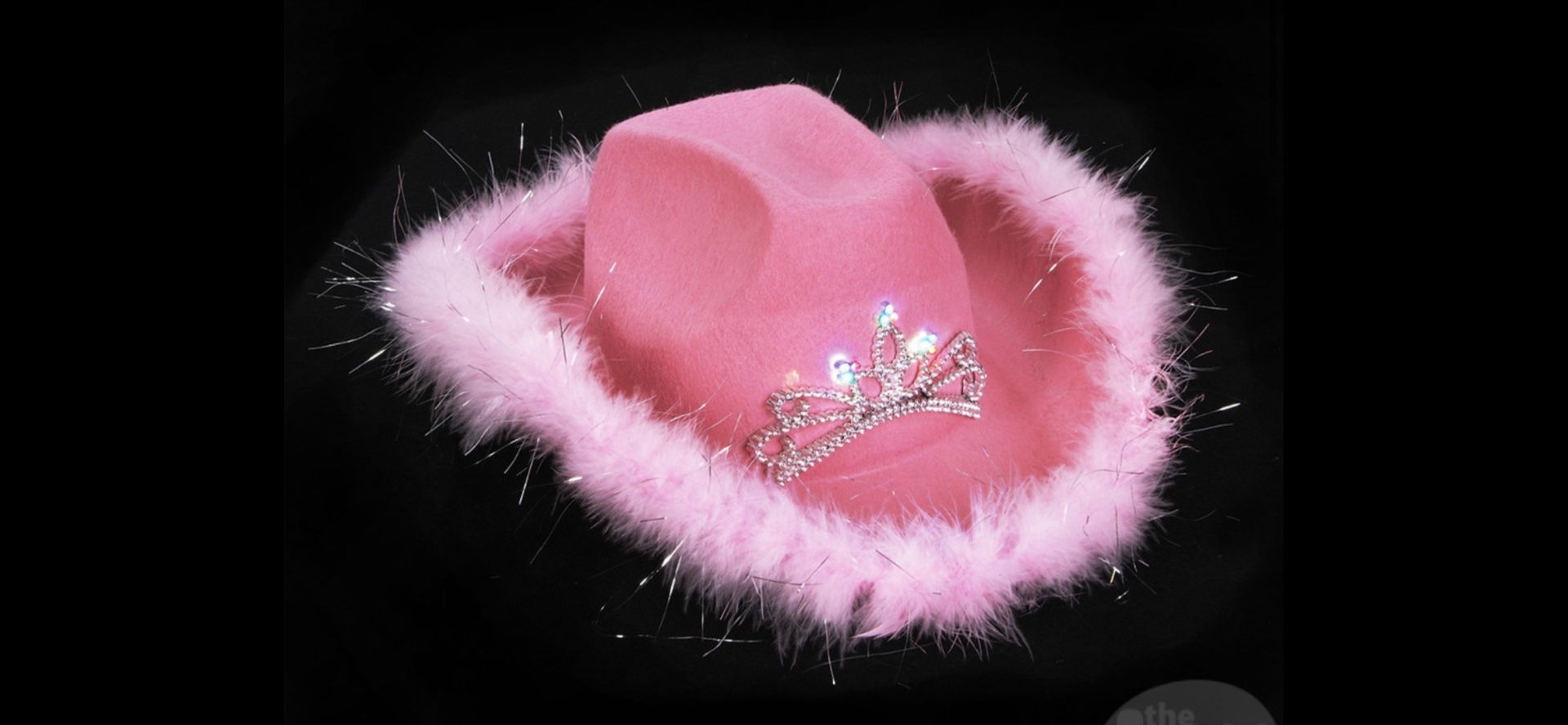 Light Up Pink Cowboy Hat With Fur 