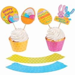 Easter Cupcake Wrappers with Topper
