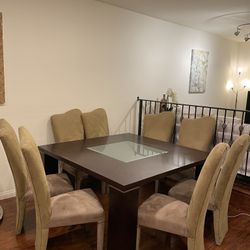 Dining Table and 8 Chairs Plus 2 Paintings 