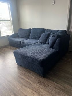 Plush Sectional Navy Blue