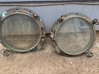 2 Antique Ship Porthole Windows