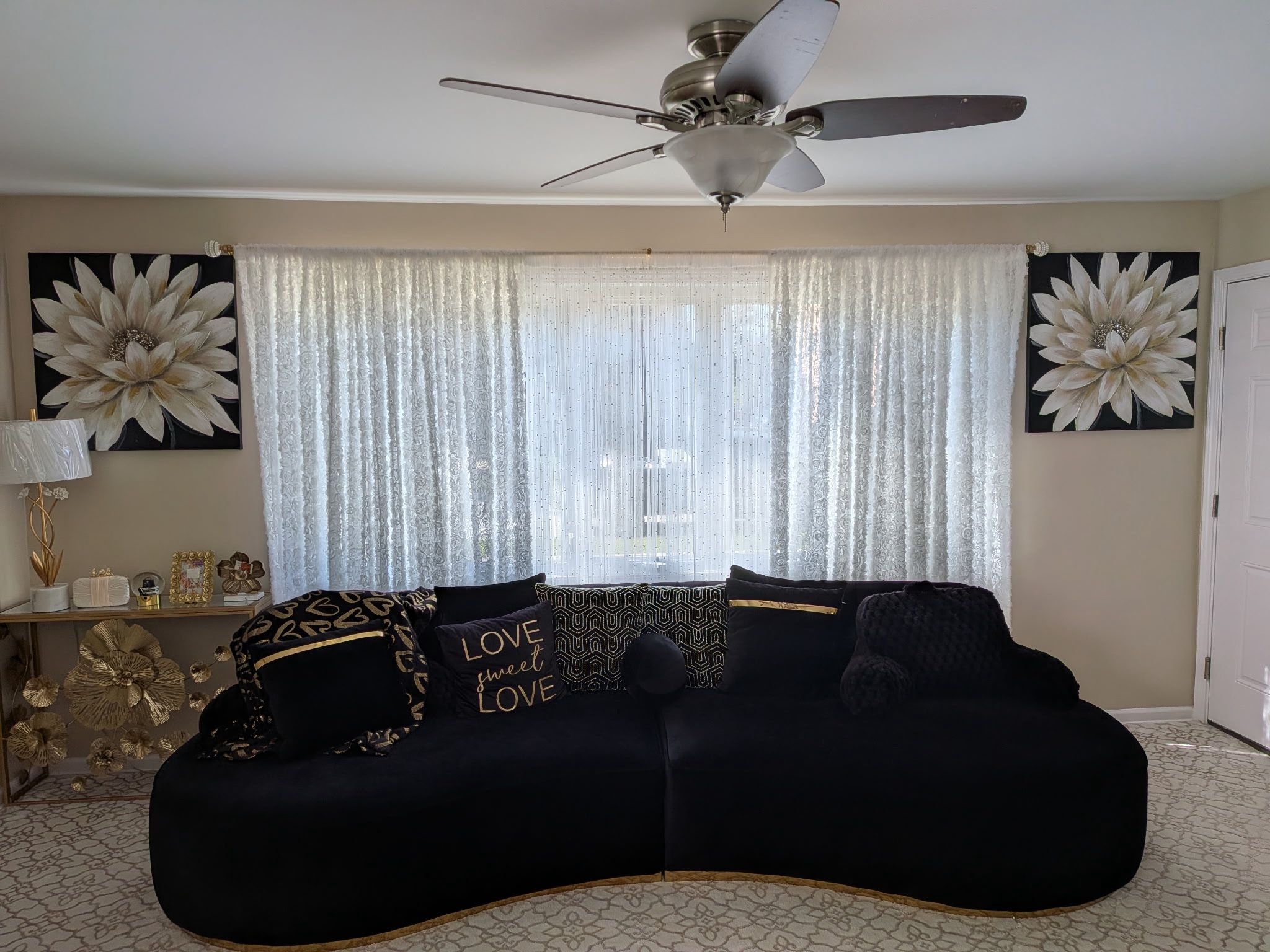 Black And Gold Sectional 
