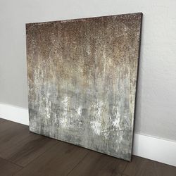 32x32 LARGE Textured Canvas Brown/Beige/Grey/Gold/White/Black Artwork