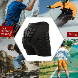 VEPAUS Breathable 3D Padded Shorts for Ice Hockey, Snowboarding, Gymnastics, Roller Skating - Moisture Wicking, Flexible, High Stretch Polyester Knit 