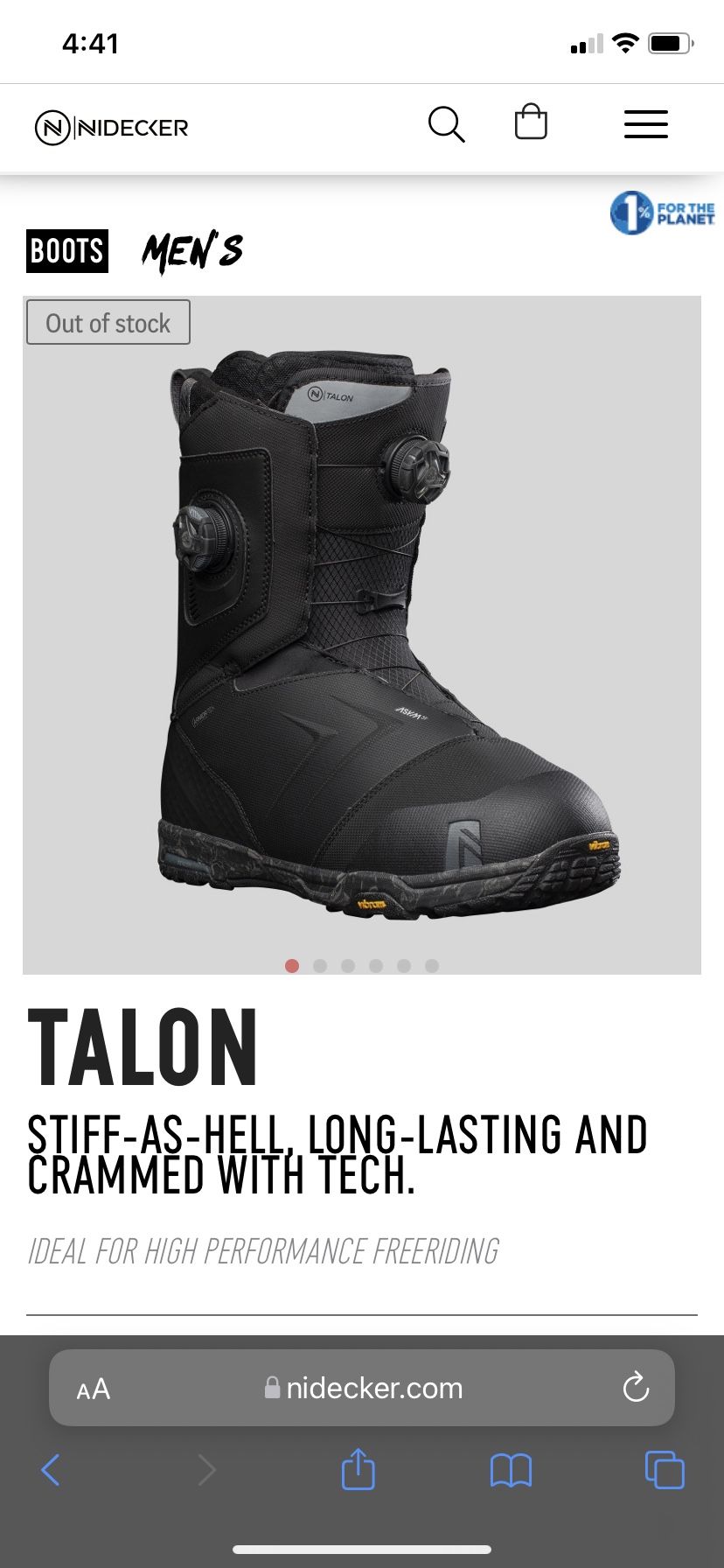 11.5 Nidecker Talon Snowboard Boots