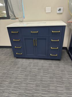 48” Bathroom Vanity In Blue 