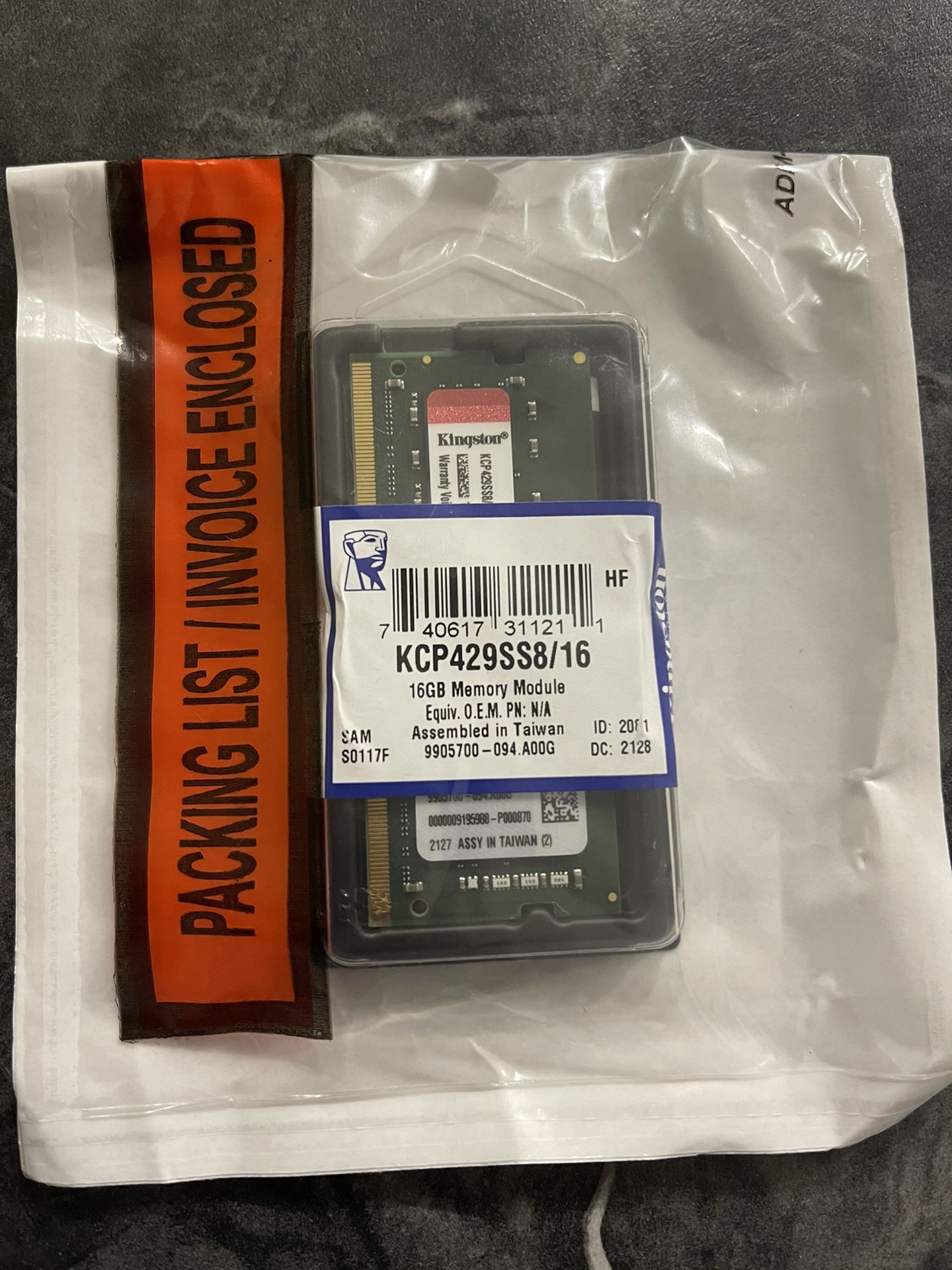 Memoria Ram Para Laptod Kingston 16GB DDR4 2933MHz 