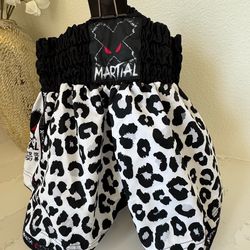 Muay Thai/Boxing/MMA. XMartial White Leopard Muay Thai Shorts 32M. See sizing chart