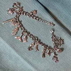 Silver Ocean Theme Charm Bracelet 