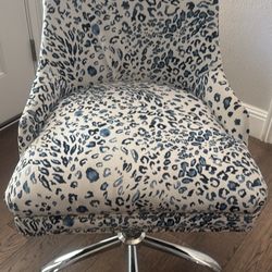Leopard Print Office Chair - Blue Print 