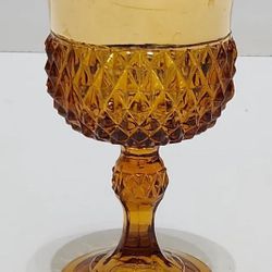 Lot Of 4 Indiana Glass Co. Diamond Point With 24K Gold Rim Wine Glass