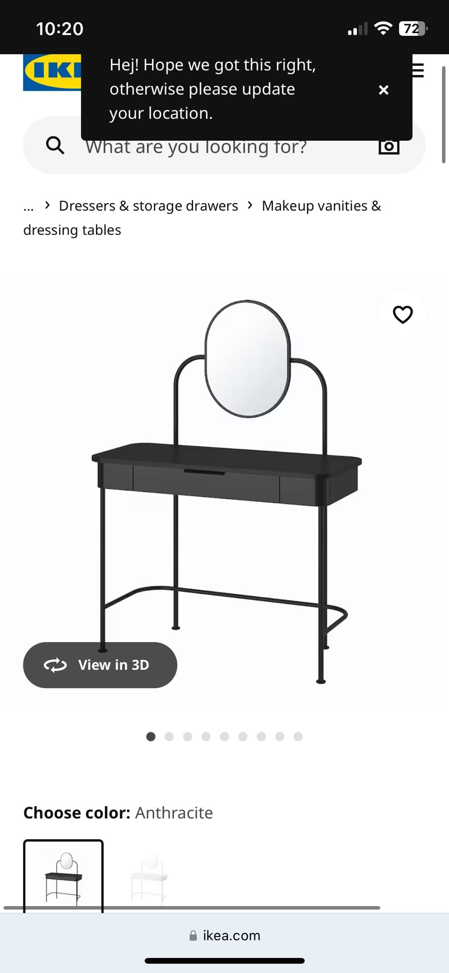 Black Vanity Desk