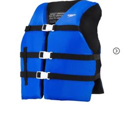 Speedo Adult Life Vest - Blue: Chest 30-52 in, Buckle Closure, Polyethylene Material
