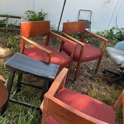 Four Beautiful Vintage Colorful Dining Chairs, They’re Very Strong. (need A Little Cleaning) All For $30
