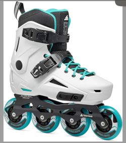 Rollerblade Lightning Women's Urban Inline Skate, White and Aqua size 10