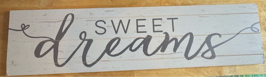 Visit the Kindred Hearts Store 40"x10" Whitewash/Navy Sweet Dreams Shiplap Sign
